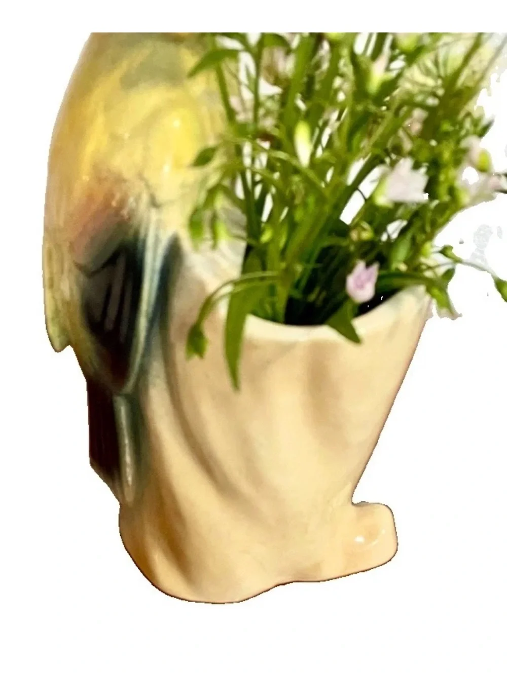 Vintage 1950's Royal Copley Vase Planter Bird on Tree 6